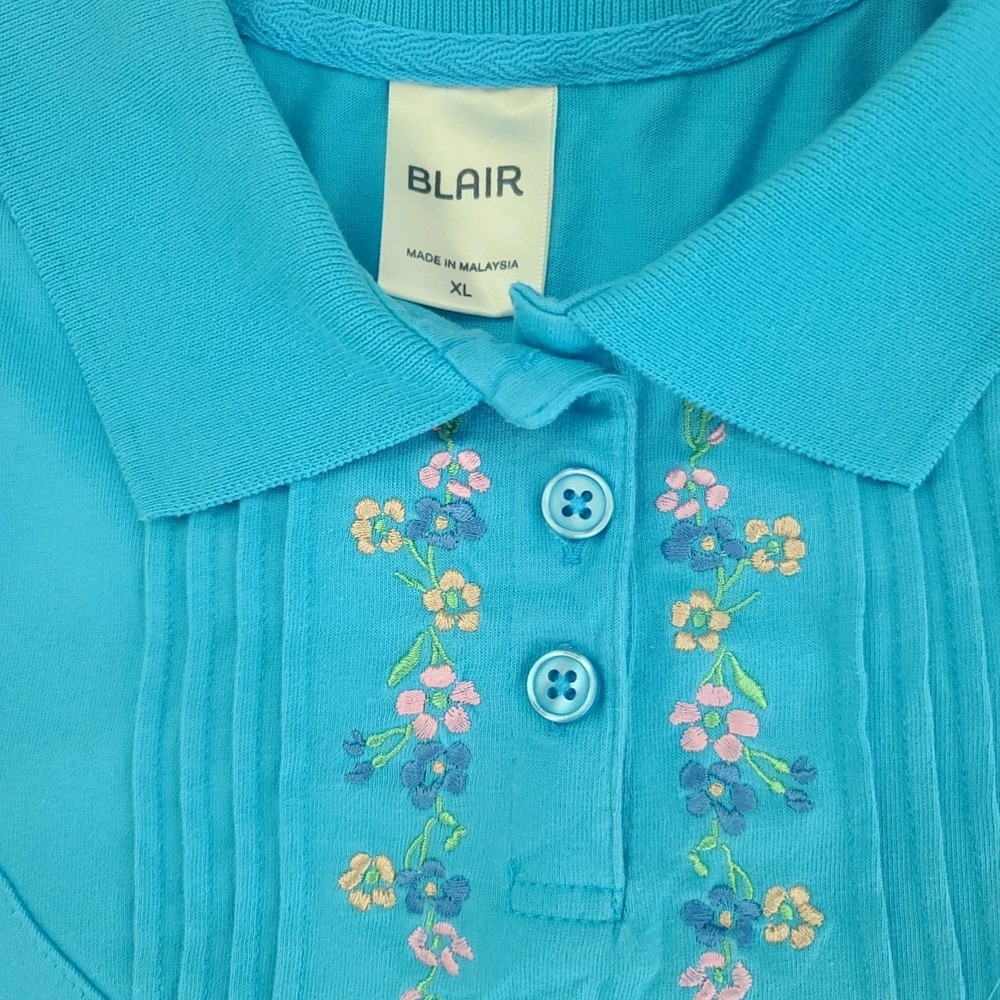 Blair Women's Polo Shirt Size XL – Short Sleeve Knit Collared Top - Picture 6 of 7